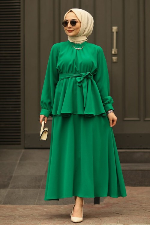 Harika Dora Tesettür Takım Zümrüt