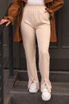 Yırtmaç Detaylı Pantolon Bej