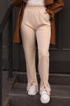 Yırtmaç Detaylı Pantolon Bej