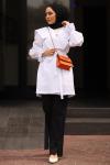 Royal Tesettür Trençkot Beyaz
