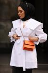 Royal Tesettür Trençkot Beyaz