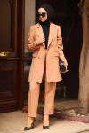 Blazer Ceketli Takım Latte