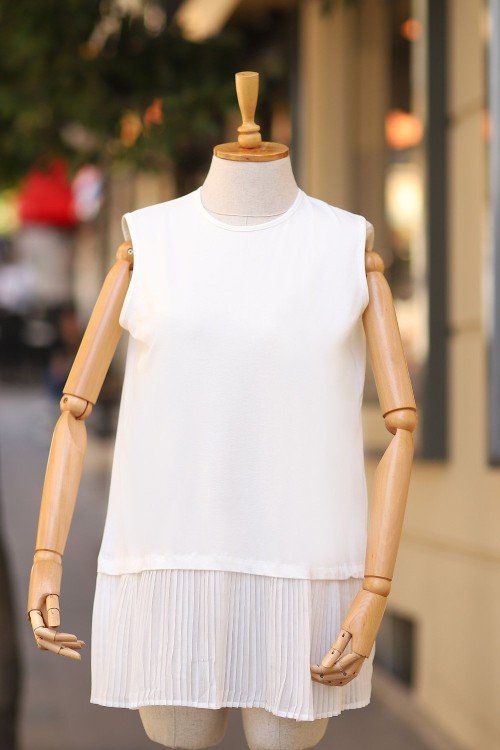 Piliseli Kolsuz İçlik Tesettür Beyaz 2