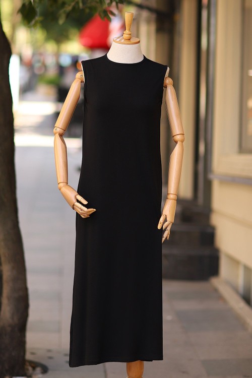 Tesettür Elbise İçlik Siyah