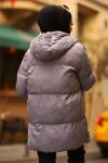 Fermuarlı Puffy Tam Dolum Tesettür Mont Gri 2