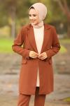 Blazer Ceketli Takım Acı Kahve 2