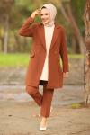 Blazer Ceketli Takım Acı Kahve 2