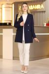Blazer Astarlı Tesettür Ceket Lacivert