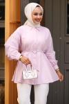 Kalp Kemerli Gömlek Açık Pembe