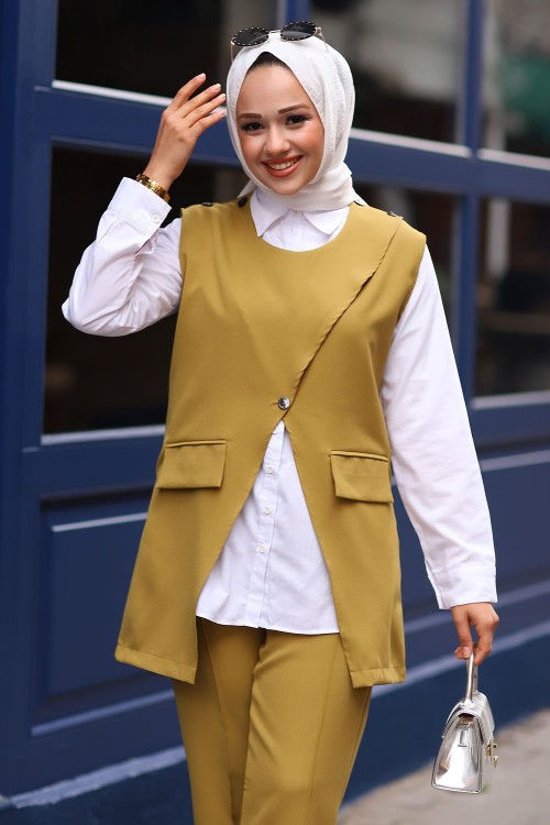 Çapraz Cepli Takım Yağ Yeşili