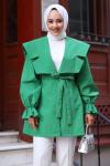 Royal Tesettür Trençkot Yeşil 2
