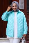 Kapıtone Çıtçıtlı Tesettür Ceket Mavi 2
