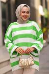 Yaka İp Detaylı Tesettür Triko Yeşil 2