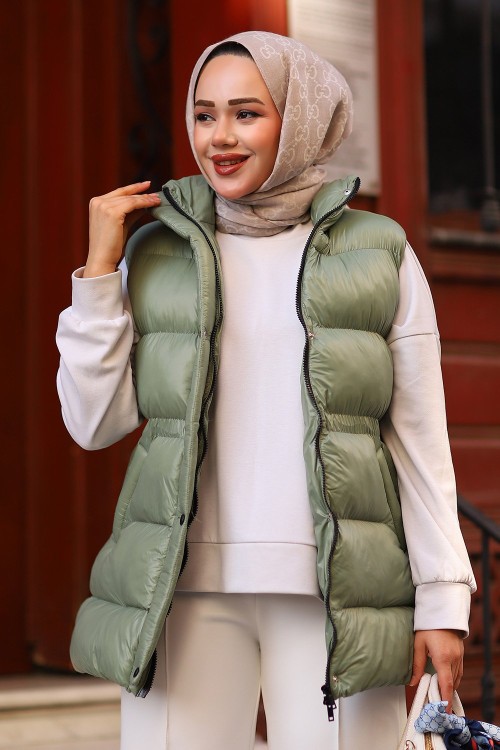 Maya Premium Yelek Mint Yeşil