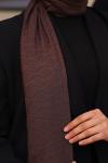 Çift Taraflı İpeksi Pamuk Jakar Kumaş Elmas Desen Tesettür Şal Serisi Acı Kahve