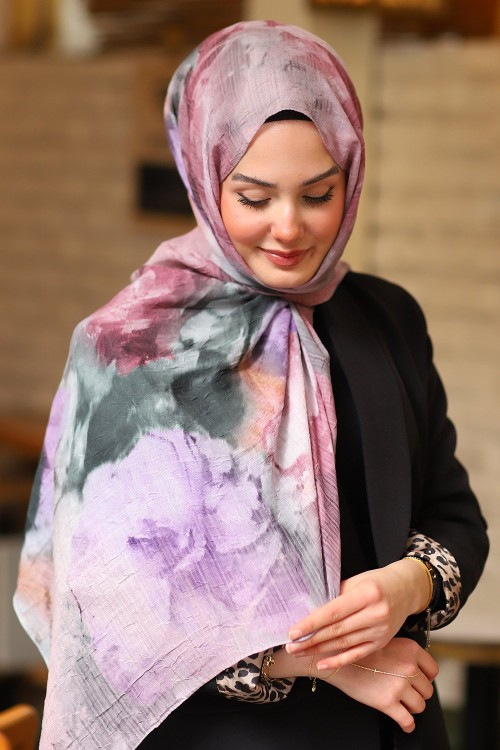 Premium Tuval Desen İpek Şal Desen 5