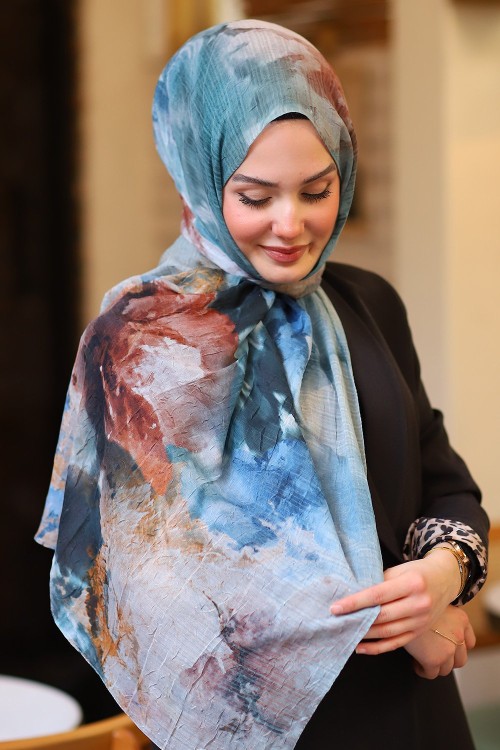 Premium Tuval Desen İpek Şal Desen 13