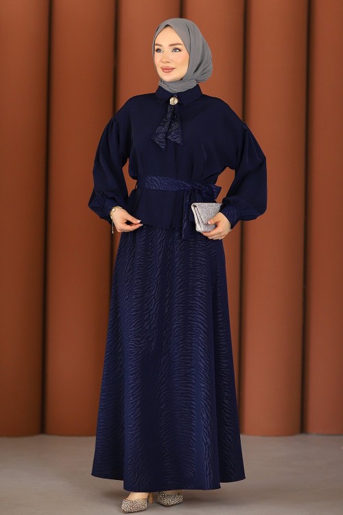 Premium Şık Tesettür Etekli Takım Lacivert