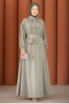 Premium Şık Tesettür Etekli Takım Gri