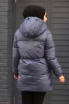 Fermuarlı Puffy Tam Dolum Tesettür Mont Mavi