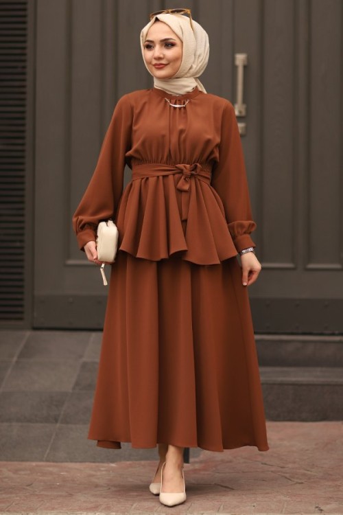 Harika Dora Tesettür Takım Acı Kahve