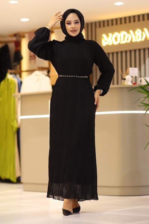 Zincir Kemerli Elbise