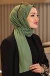 Penye Kumaş Sade Tesettür Şal Yağ Yeşili