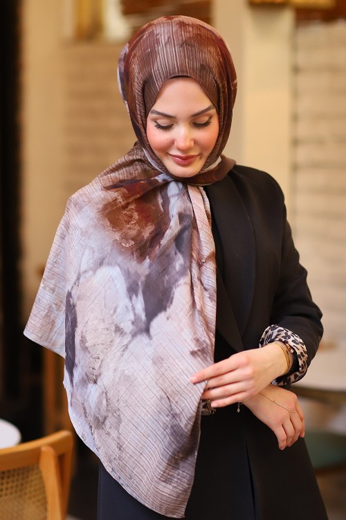 Premium Tuval Desen İpek Şal Desen 12