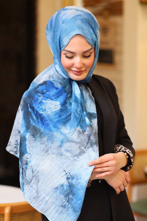 Premium Tuval Desen İpek Şal Desen 15