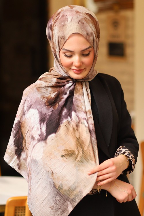 Premium Tuval Desen İpek Şal Desen 18