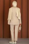 İnci Premium Blazer Tesettür Takım Bej