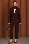 İnci Premium Blazer Tesettür Takım Mürdüm