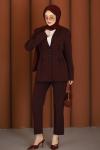 İnci Premium Blazer Tesettür Takım Mürdüm