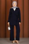 Zümra Premium Blazer Tesettür Takım Lacivert