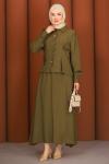 Premium Pensli Tesettür Etekli Takım Yeşil