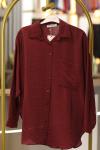 Premium Rahat Basic Cep Gömlek Bordo