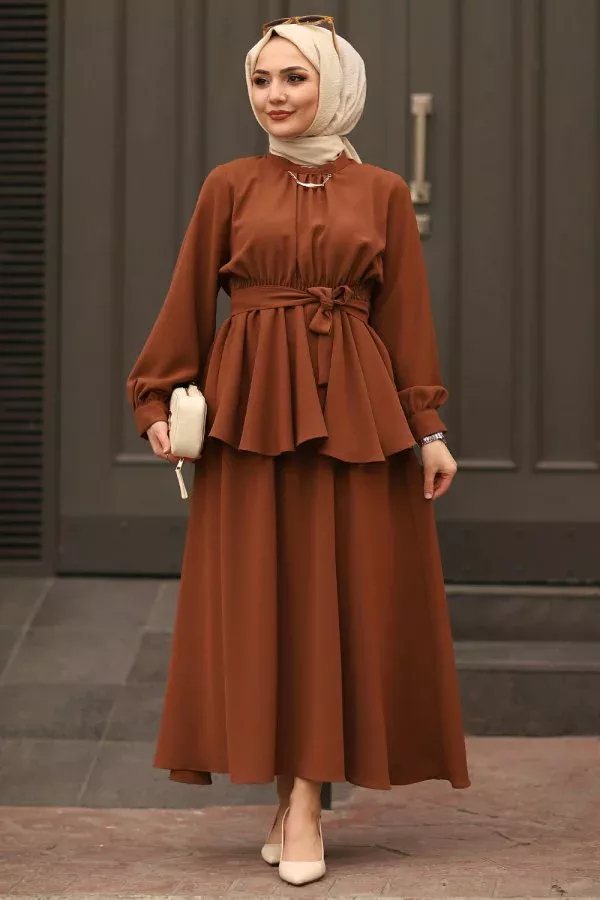 Harika Dora Tesettür Takım Acı Kahve